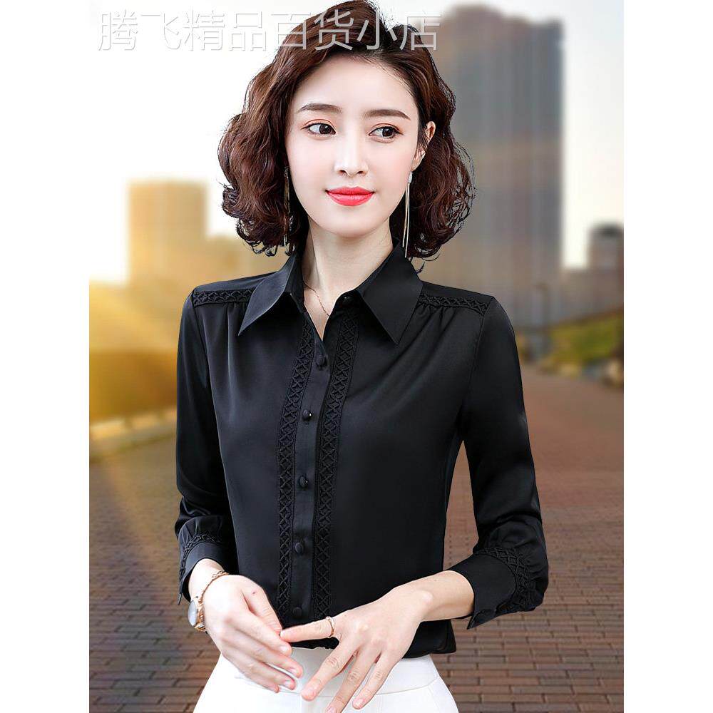黑色雪纺衬衫女2025春秋法式高端上衣职业修身气质设计感小众衬衣