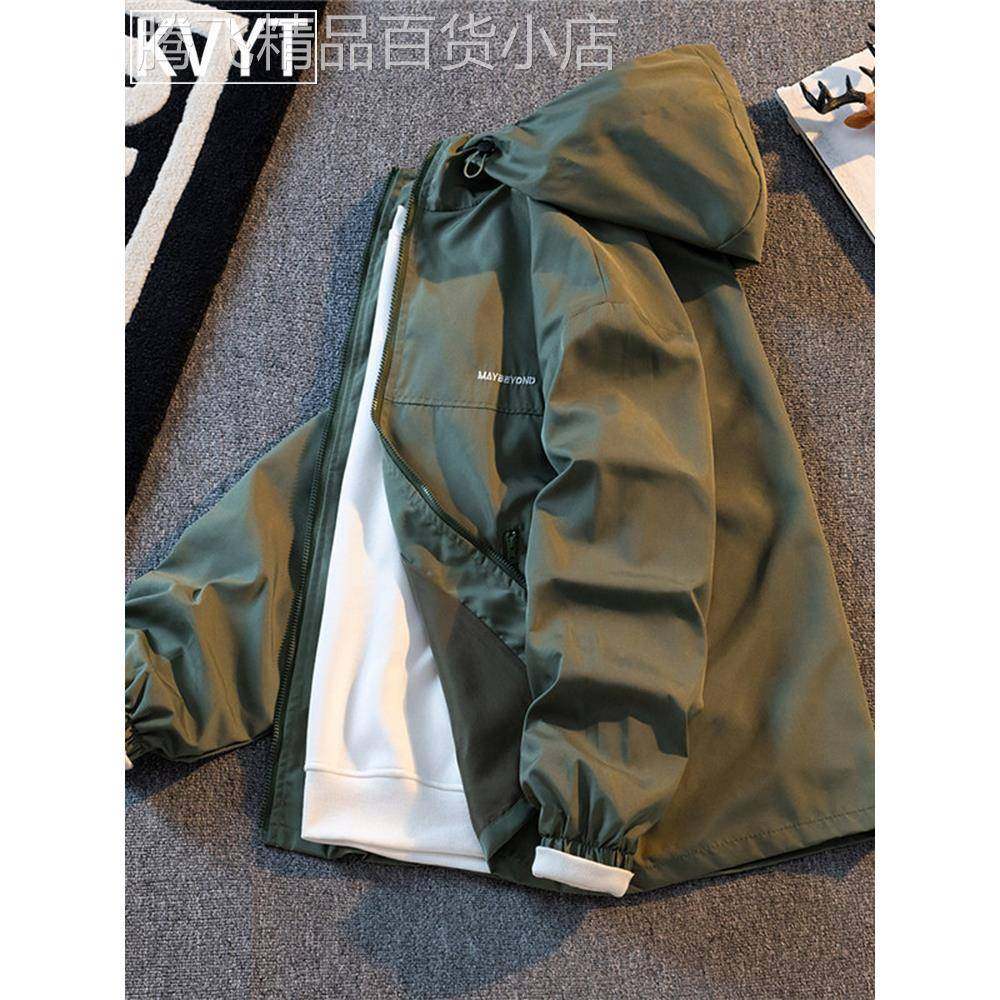 潮牌连帽工装夹克男士2025年秋冬季新款登山防风外套男款痞帅上衣