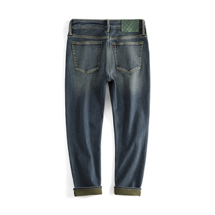 秋冬加绒牛仔裤男士九分微宽松小直筒弹性8分裤高端植绒3个裤长选