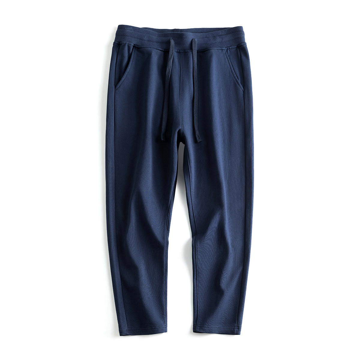 秋冬藏青色卫裤男士九分锥形直筒裤400克纯棉不掉色休闲裤2个裤长,男装,卫裤,淘宝优惠券,粉丝福利购,淘宝优惠卷