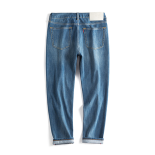 夏季速干牛仔裤男士九分裤360度弹性高端8分裤百搭3种裤长选