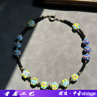 意大利老奶奶琉璃项链西德耳环中古老琉璃串珠穆拉诺婚礼蛋糕琉璃