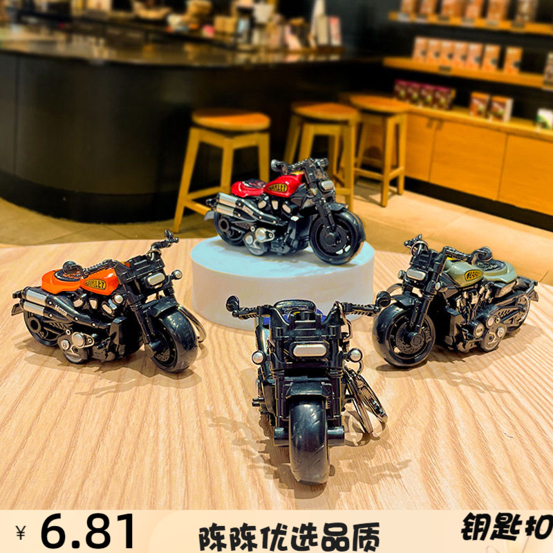 创意卡通合金回力车钥匙扣书包汽