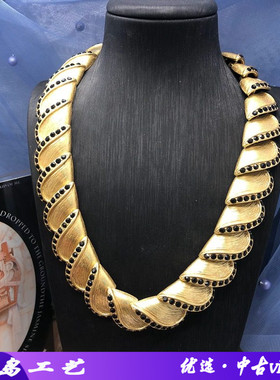 青岛vintage饰品颈链黑色宝石钻