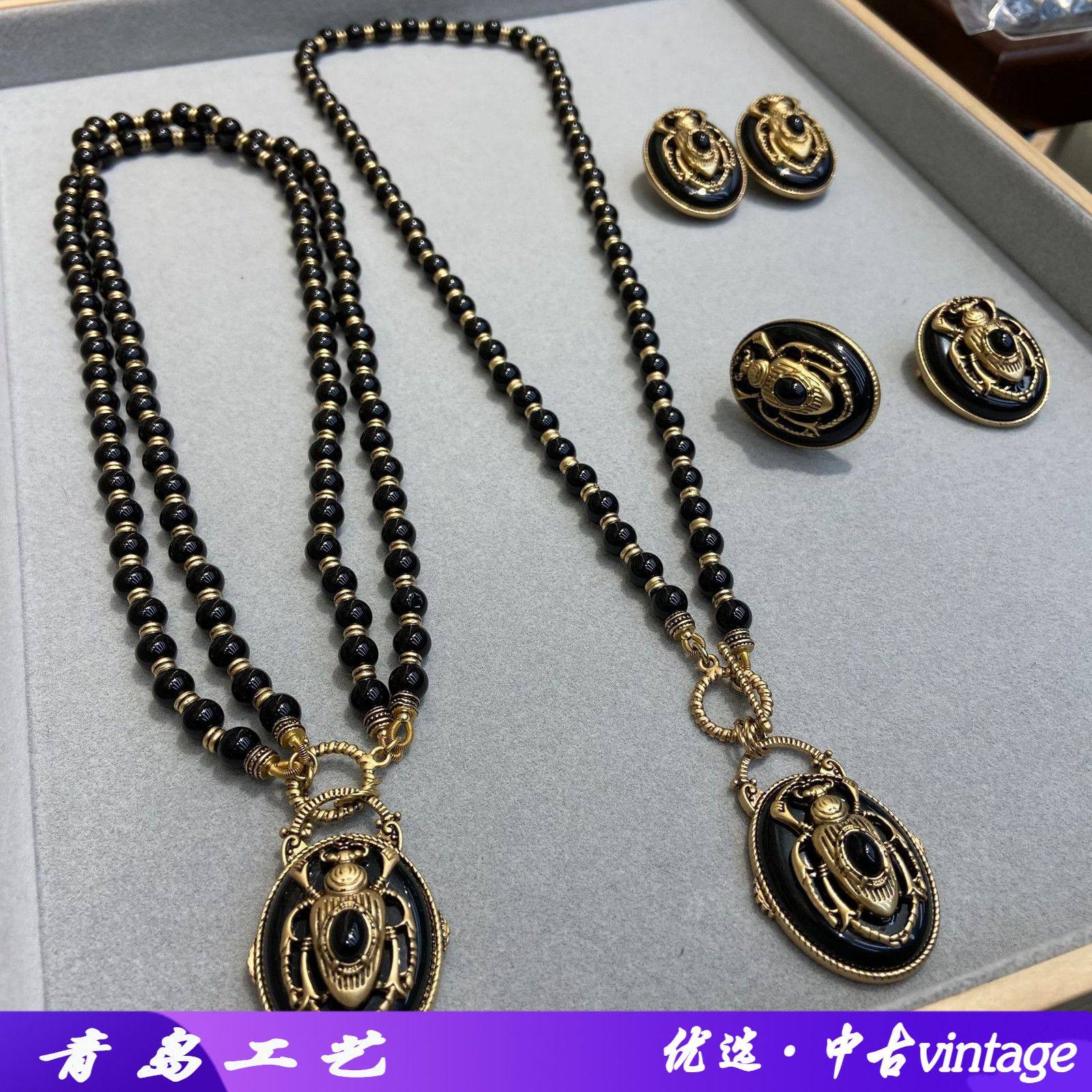 青岛俄罗斯金款滴油复古昆虫圣甲虫串珠双层项链耳拍戒指胸针套装,饰品/流行首饰/时尚饰品新,项链,淘宝优惠券,粉丝福利购,淘宝优惠卷