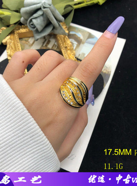 中古戒指小众设计感轻奢风珐琅宝