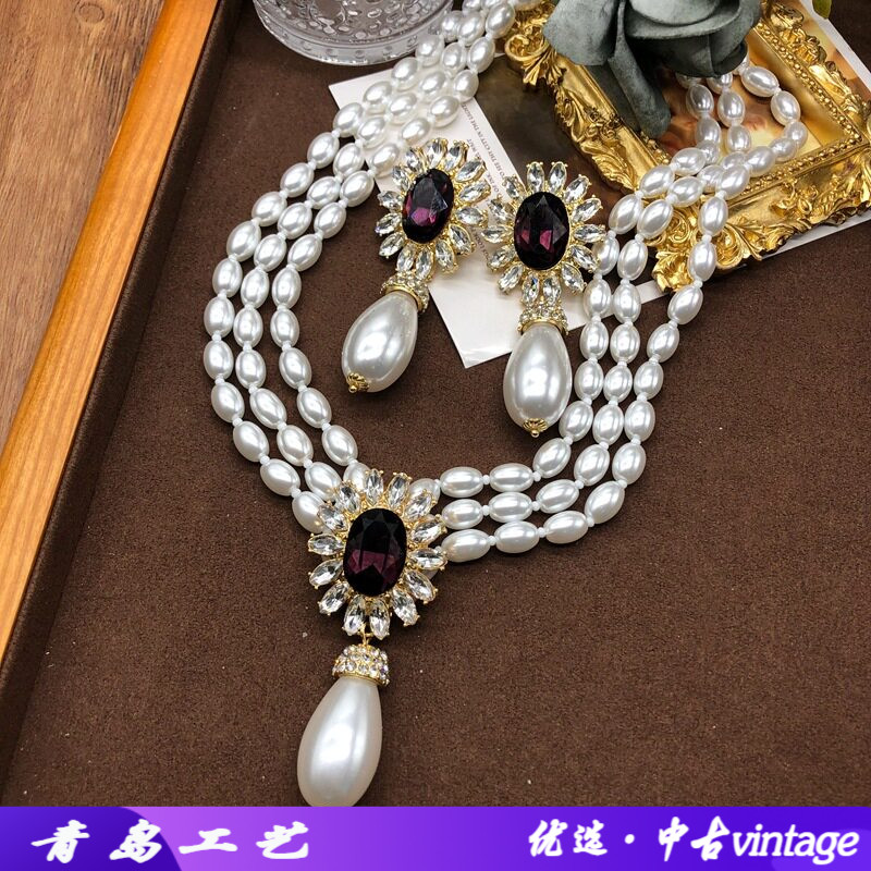 青岛vintage中古多层珍珠项链时