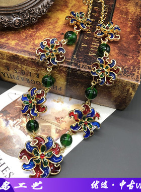 设计感百搭气质彩色珐琅釉多层立