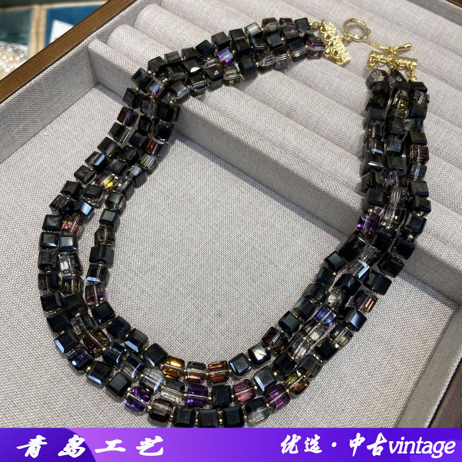 幻彩方糖珠高品质精品珠子多层黑