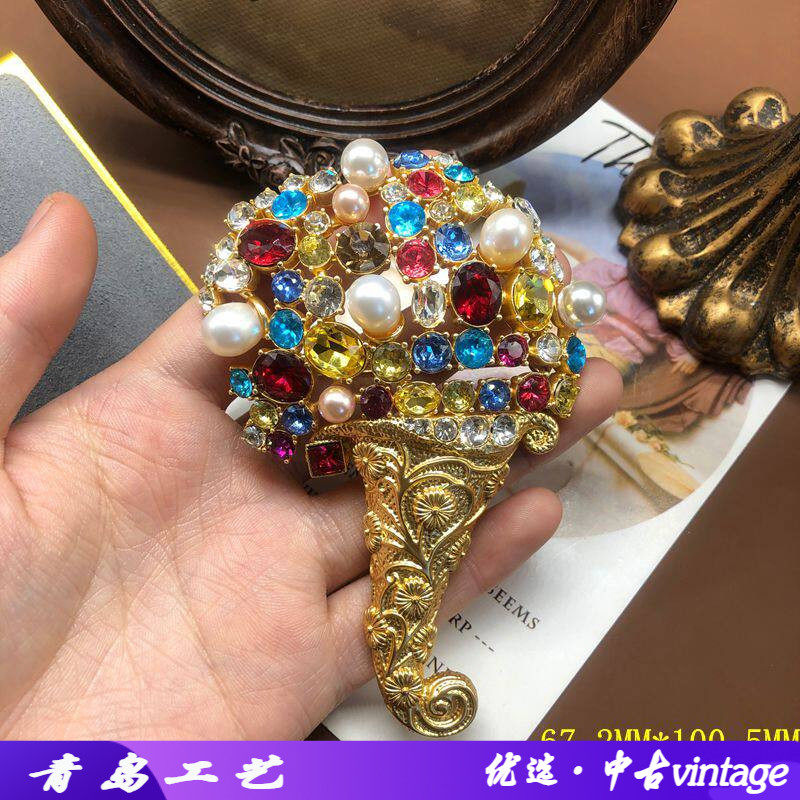 巴洛克西洋古董珍珠复古欧式宫廷亚光胸针vintage配饰品别针胸花