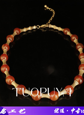 新年款红玛瑙石项链小众设计感竹