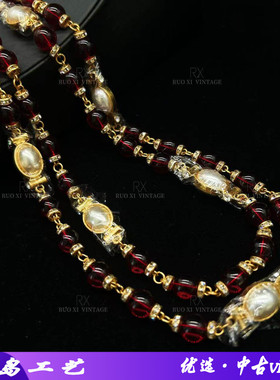 欧美佛罗伦萨珍珠华丽项链vinta