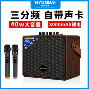 唱歌音响声卡一体机蓝牙户外 家音炮立体声用音箱k歌连乐器带重低