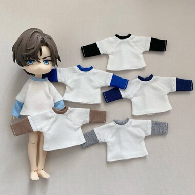 【12分8分】拼色长袖上衣/粘土人娃衣ob11p9uf阿巳gsc北冥bjd