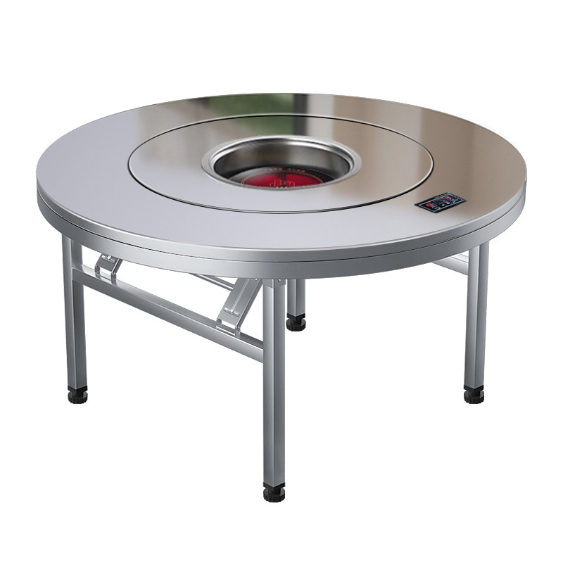 304加厚不锈钢圆桌带转盘电陶炉火锅桌餐桌饭桌大圆台电磁炉可选,住宅家具,不锈钢/PVC餐桌,淘宝优惠券,粉丝福利购,淘宝优惠卷