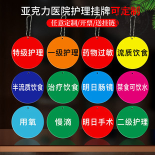 现货医院标识牌 防压疮/防跌倒/一级护理/坠床/禁食/流质饮食/特级护理挂牌 医院病房护理牌防管道脱落/普食