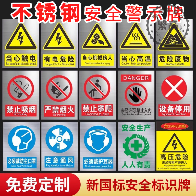不锈钢标识牌施工现场警示牌