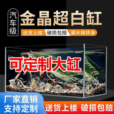 金晶超白玻璃鱼缸定制长方形大型小型裸缸客厅造景60cm80草缸龟缸