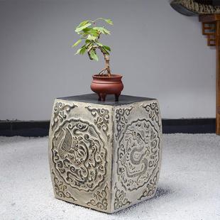 仿石方门墩老旧人造石墩子底座庭院户外门口石台石鼓摆件石凳单个