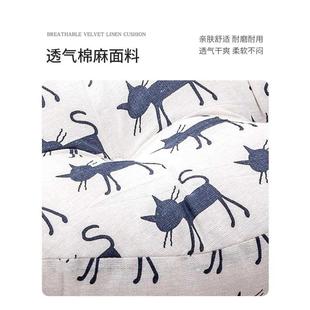棉麻榻榻米蒲团坐墩家用飘窗瑜伽客厅地面打坐禅修垫 懒人沙发日式