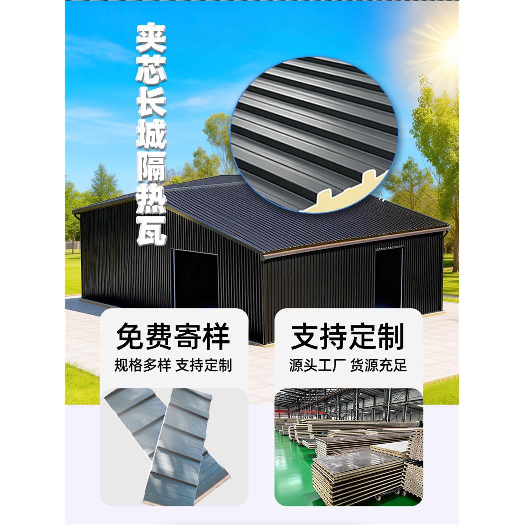 铝合金长城板双层隔热板凹凸形屋顶装饰瓦雨棚阳光房墙板围栏定制