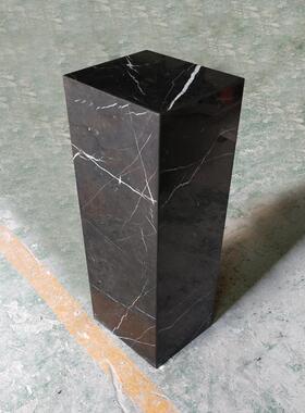 黑色大理石底座中式摆件玄关客厅摆件底座增高台石材花盆底座定制