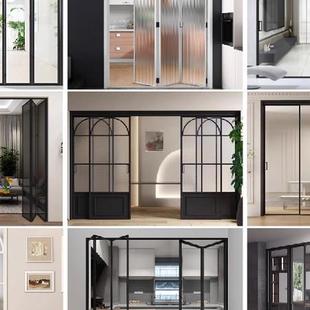 广州窄边阳台客厅厨房三联动推拉门折叠门平开门幽灵门PD门定制