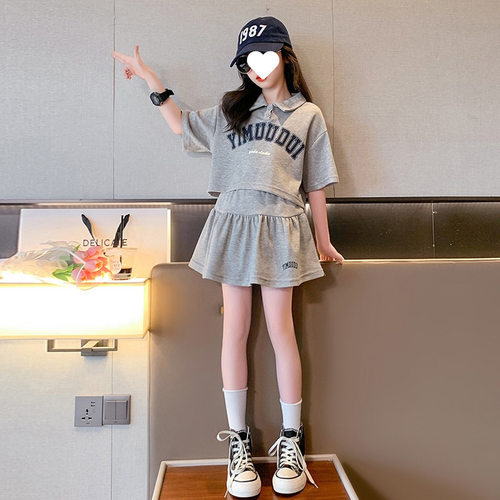 品牌专柜女童短裙套装夏季新款