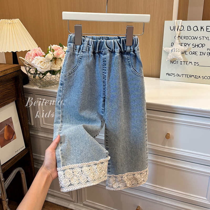 专柜正品女童韩版牛仔裤春秋季