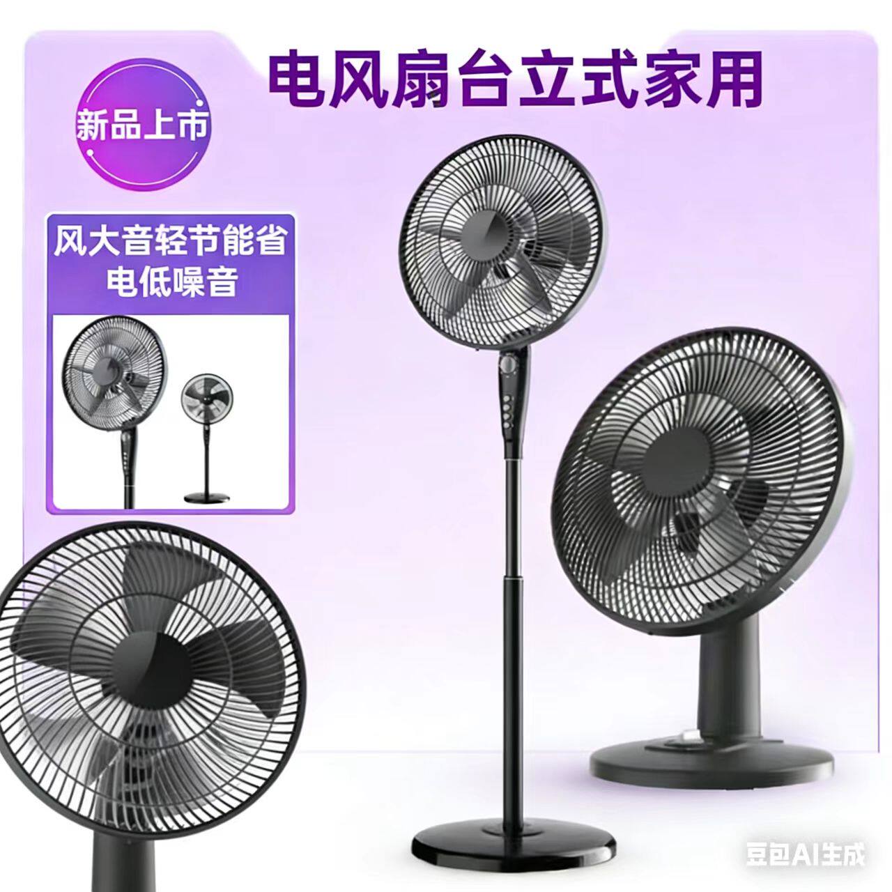 语音落地扇家用电风扇台立式16寸