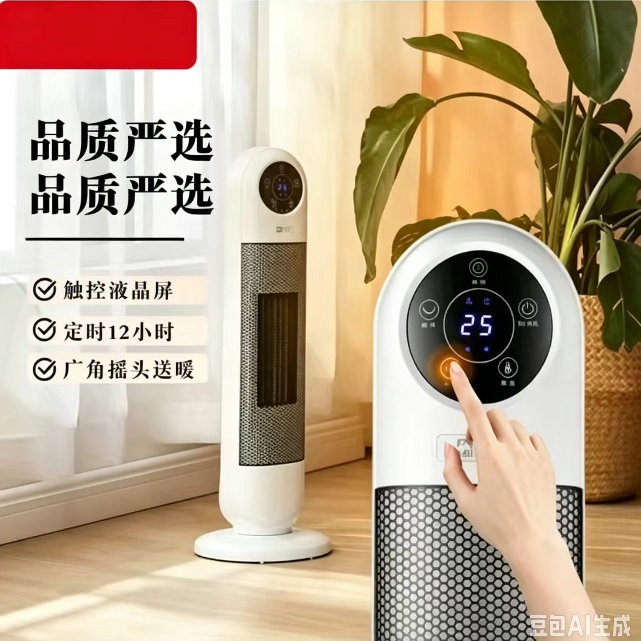 取暖器家用卧室客厅陶瓷加热立式电暖气智能定时节能电暖风机