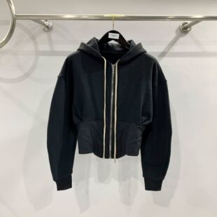 SUBHUMAN女款丨暗黑个性设计束腰修身连帽短款卫衣外套拉链针织衫