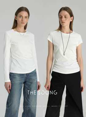 这首歌/手工N件经典白色基本皮肤感长袖Normcore底衫圆领t恤