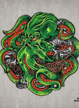 美国MXL KRAKEN - GREEN  绿色克拉肯 士气章 刺绣魔术贴