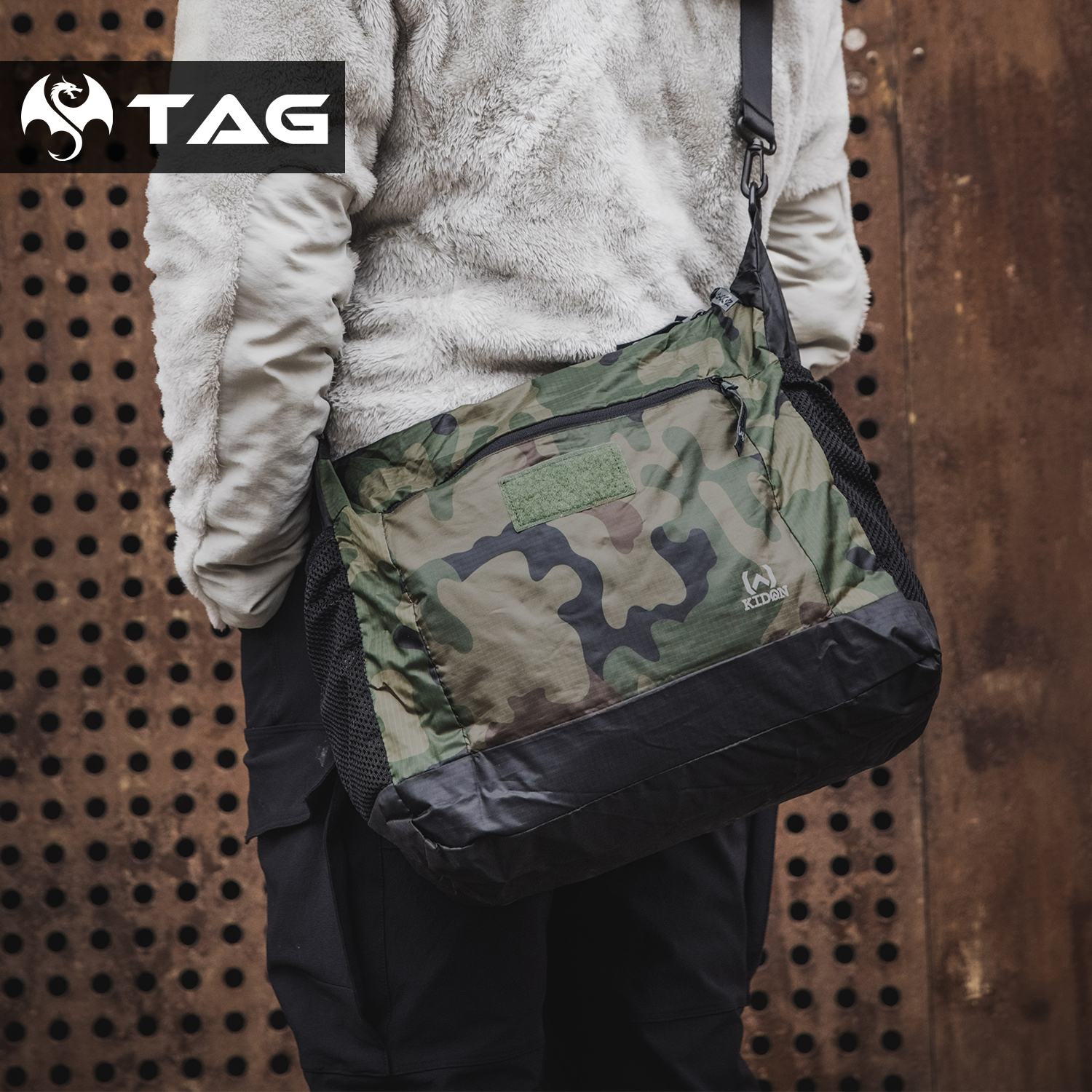 【TAG】KIDON户外轻量折叠包 便携收纳包通勤单肩斜跨胸挎包