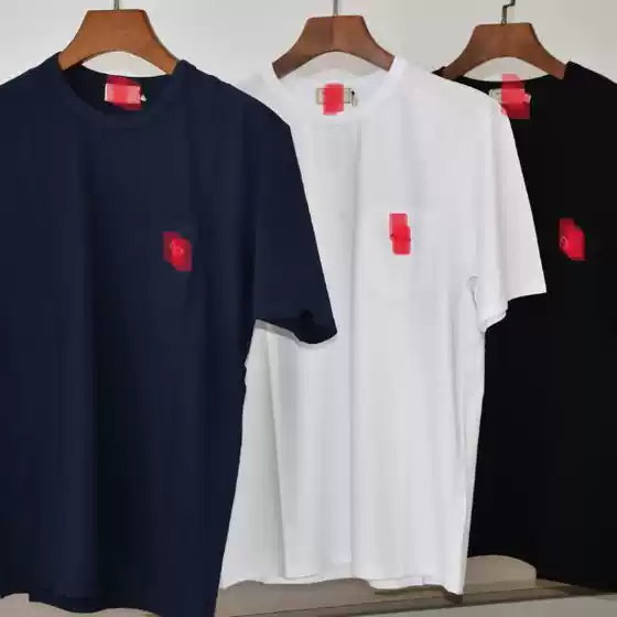 [Classic] Same Style for Men and Women, Three-Color Fox Round Neck Short-Sleeved T-Shirt """""""" Watch Pocket Style"""""""