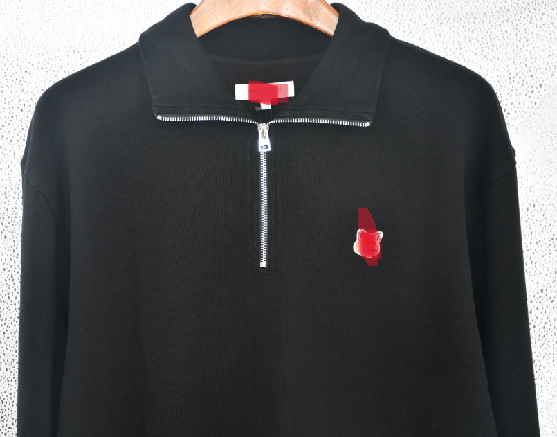 thumbnail for [Classic] single red fox half-height zipper stand-up collar sweatshirt