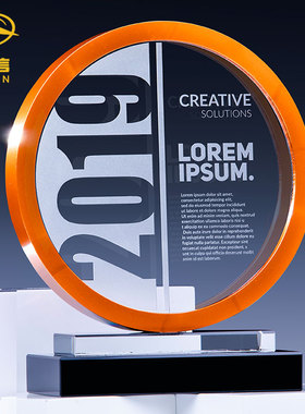 金银铜奖杯水晶定制创意金属高档授权牌周年庆颁奖纪念品奖牌制作