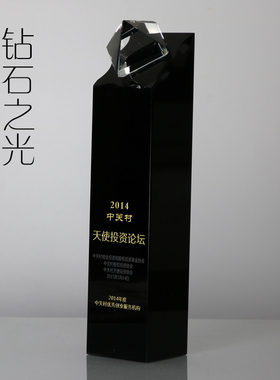 水晶奖杯定制 黑水晶 免费刻字 创意纪念礼品年会奖励奖座