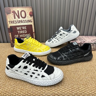 潮鞋做旧网面透气软底爆款春季新款轻便高端简约百搭休闲运动男鞋