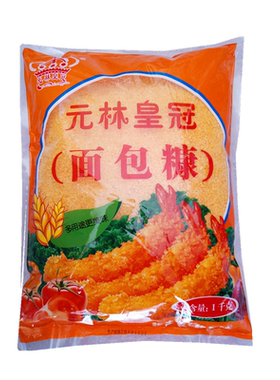 元林皇冠面包糠金黄色鱼鳞状膨化颗粒汉堡鸡腿鸡翅鸡柳1000g包邮