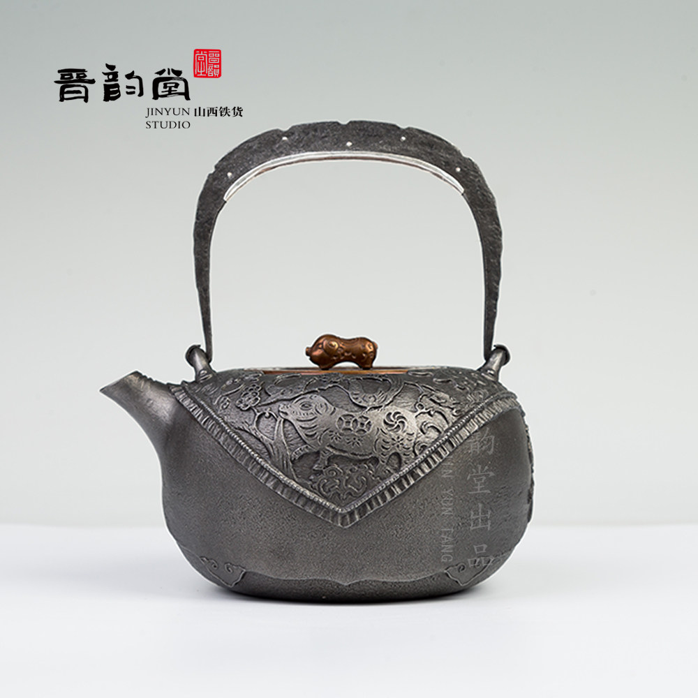 晋韵堂猪年贺岁款猪壶诸事如意纯手工铸铁壶泡茶无涂层茶壶茶具