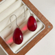 fever同款 过新年红色水滴耳环2025年新款 独特小众高级感耳饰女