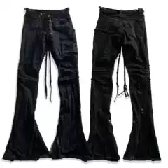 Autonomous Ifsixwasnine Retro Visual Style Sbcm-9 Waxed Lace-Up Slim Fit Slightly Flared Slightly Stretchy Jeans