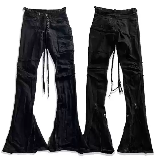 Autonomous Ifsixwasnine Retro Visual Style Sbcm-9 Waxed Lace-Up Slim Fit Slightly Flared Slightly Stretchy Jeans
