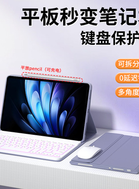 适用vivoPad5pro平板保护套5e蓝牙键盘iqoopad2皮套3pro电脑硅胶保护壳磁吸air外接鼠标13寸全包防摔套装专用