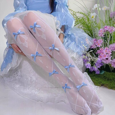 原创洛丽塔蝴蝶结过膝袜