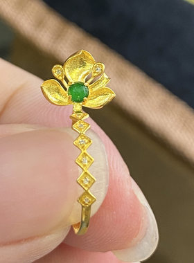 18K金扣Au750平安扣夹扣吊坠莲花绿蛋万能扣加工镶嵌平安扣100款
