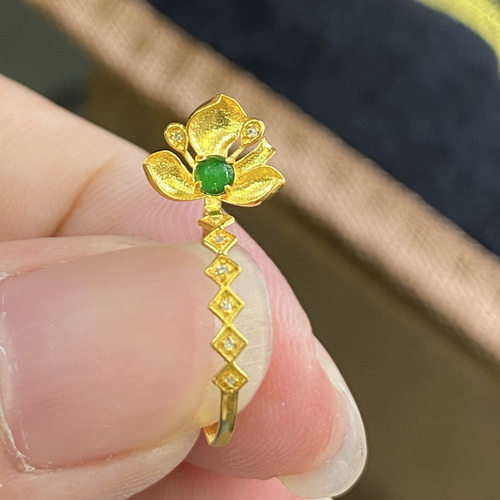 18K金扣Au750平安扣夹扣吊坠莲花绿蛋万能扣加工镶嵌平安扣100款