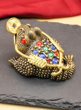 金蟾招财摆件黄铜三足蟾蜍金蟾客厅办公室家居装饰店铺开业礼品批